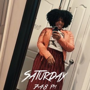 Pink faux leather jacket